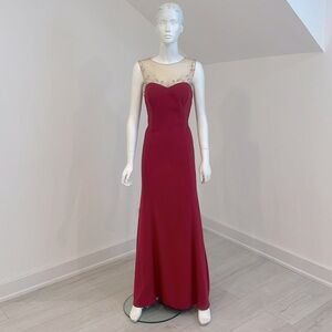 NWT SAMPLE DESSY 2964 size 10 Claret ( Red) Crepe. Pristine